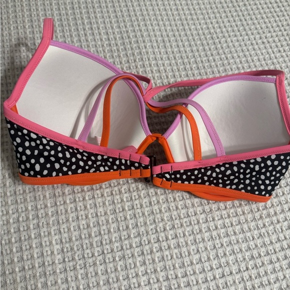 Victoria’s Secret NWOT Polka Dot Women's bikini top with Pink and Orange Accents - Picture 2 of 4